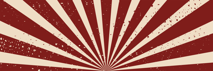 Fototapeta premium A vintage sunburst background with distressed red and beige rays, perfect for retro-themed designs and posters