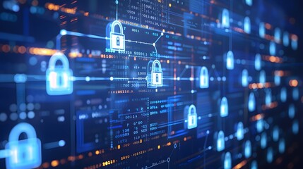 Obraz premium Cybersecurity and information or network protection. Future technology web services for business and internet project