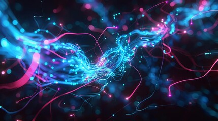 Biomedical Engineer highly detailed and colorful neural network in action