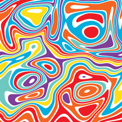 ABSTRACT ILLUSTRATION MARBLED TEXTURE LIQUIFY PSYCHEDELIC PASTEL COLORFUL DESIGN. OPTICAL ILLUSION BACKGROUND VECTOR DESIGN