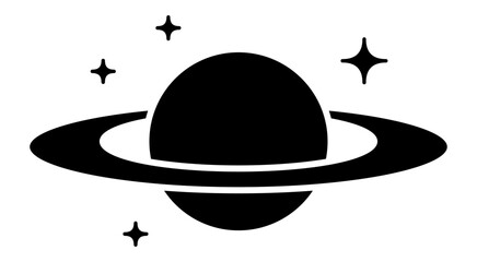 Planet icon, planet saturn icon, astronomical icon, science astronomy icon © Nuwirana