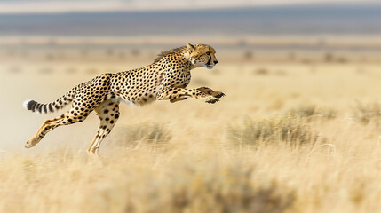 Naklejka premium Cheetah sprinting across the plains