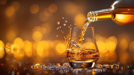 A sophisticated Pouring Whiskey Glass