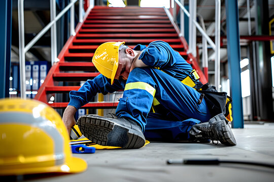 The Weight of the Fall: A Worker's Moment of Pain