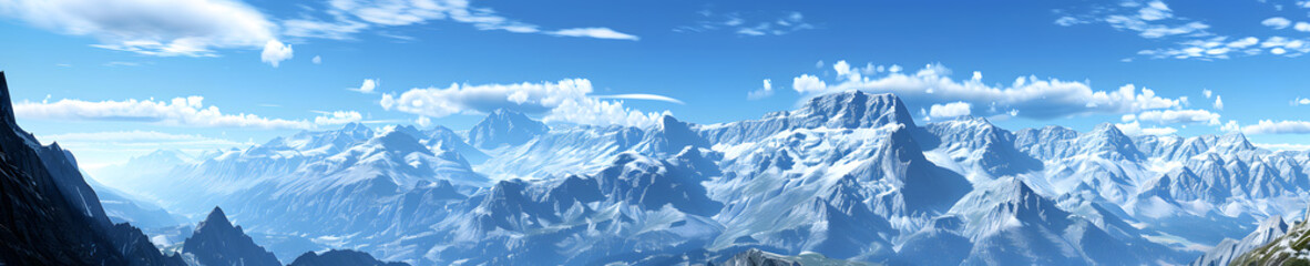 Fototapeta premium The majestic mountains of the Swiss Alps, with their towering peaks and snow-capped summits, create a breathtaking landscape that captivates visitors year-round. Renowned for their beauty and grandeur