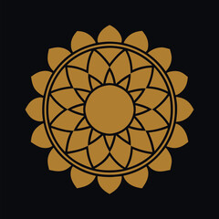 Relaxing and easy colorful mandala design for coloring book, tattoo or mehndi design and wall art