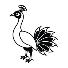 Peacock Silhouette Vector Illustration 
