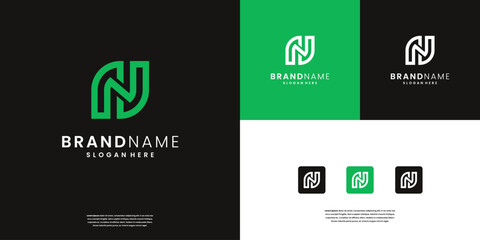 Minimalist Letter N monogram logo design inspiration