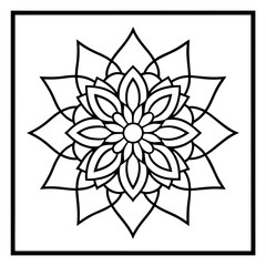 Relaxing and easy mandala design for coloring book, tattoo or mehndi design and wall art