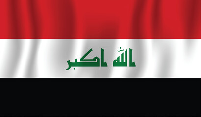 Naklejka premium Realistic Iraq national flag perfect color, scale, and proportion.