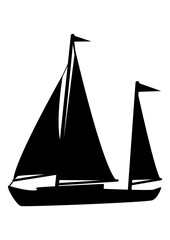 Sailing Ship | Yacht | Boat | Navigation | Seafarers | Pirate Man | Water Machineries | Motor Vessel | Original Illustration | Vector and Clipart | Cutfile and Stencil