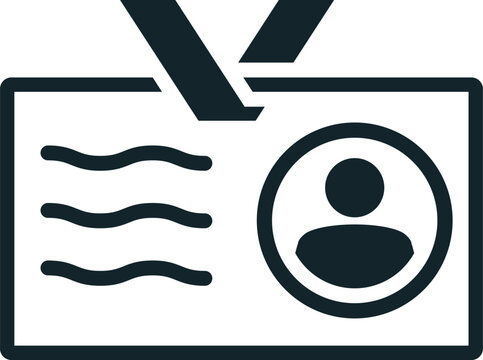 Conference badge icon showing professional identity and attendance