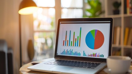 A visual comparison of pie charts showing different market shares on a computer screen.