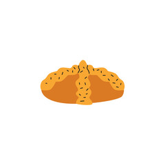 Bread for Mexican Dia de Muertos, traditional Spanish bread bakery, vector Day of the dead holiday celebration food
