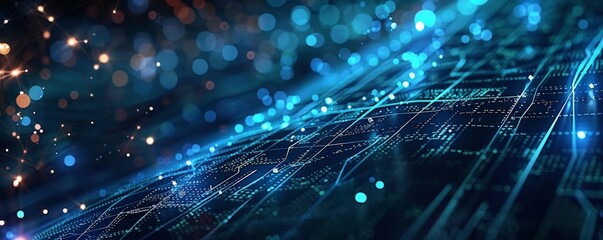 This digital backdrop, crafted with sharp focus in UHD 4K, is ideal for showcasing tech, AI, data, audio, and graphic designs in your visual projects.