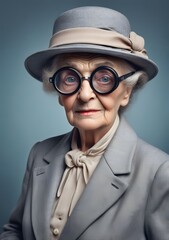Portrait of stylish old lady