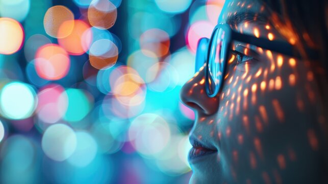 A trailblazer conducting market research in a bustling urban environment, interacting with digital devices and analyzing data trends, with room for customized elements.