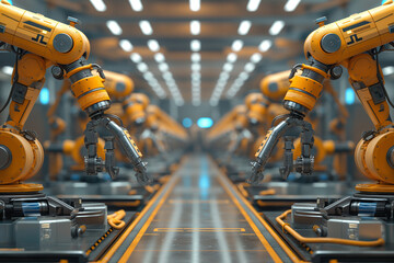 Fabryka pełna sprzętu związanego z robotyką