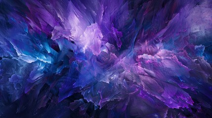 Fototapeta premium Bold background with deep blues purples crystalline textures iridescent accents