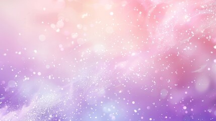 Obraz premium Pastel pink and lavender background with wispy clouds and light sparkles