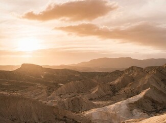 Naklejka premium El desierto de Tabernas es un desierto localizado en la provincia de Almería, Andalucía