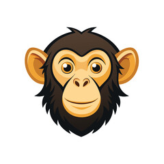 Chimpanzee head color  Vector Illustration
