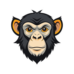 Chimpanzee head color  Vector Illustration
