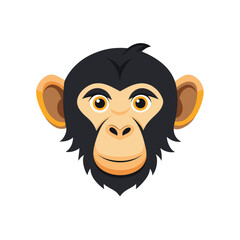 Chimpanzee head color  Vector Illustration
