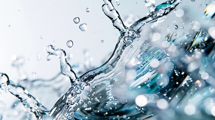 High-Resolution Shot of Water in Motion with Splashes