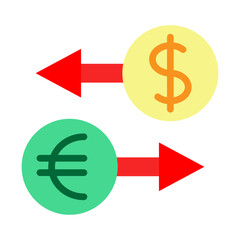 Money Exchange Vector Flat Icon Design