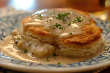 Delicious chicken and biscuits served at the Olden Time