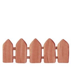 Watercolor brown wooden fence, nature