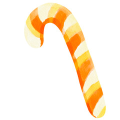 Watercolor Halloween Candy Cane