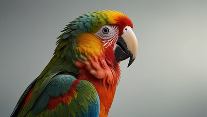 Obraz premium Vibrant Close-Up Portrait of a Macaw Parrot. Made with Generative AI Technology