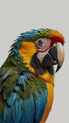Obraz premium Vibrant Close-Up Portrait of a Macaw Parrot. Made with Generative AI Technology