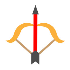 Bow And Arrow Vector Flat Icon Design