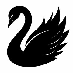 Obraz premium Swan Black silhouette