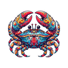 Fototapeta premium Colorful Crab Animal Fish Vector. Cartoon vector illustration.