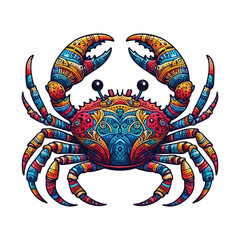 Colorful Crab Animal Fish Vector. Cartoon vector illustration.