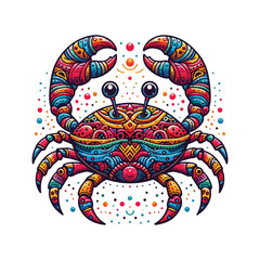 Colorful Crab Animal Fish Vector. Cartoon vector illustration.