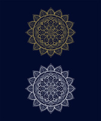 Mandala background in lineal style golden mandala background with a luxurious style