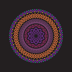 Colorful mandala design abstract floral pattern