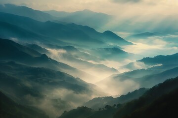 Fototapeta premium Misty Mountain Landscape