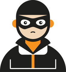 thief dangerous avatar character vector illustration