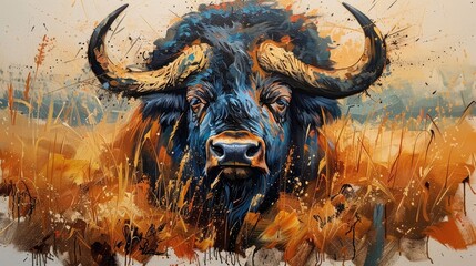 Bison looking into the distance