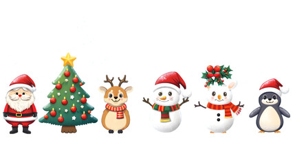 Christmas decoration on transparent background