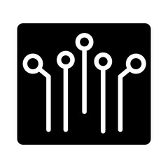 Electronic Circuit Vector Glyph Icon Design
