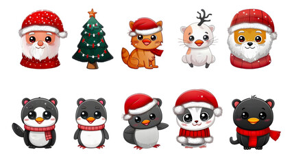 Christmas decoration on transparent background