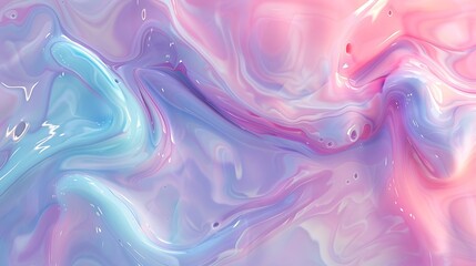 Obraz premium Graceful arcs of neon-colored liquids forming a striking background Gentle swirls of pastel-colored liquids on a soft, light background. 