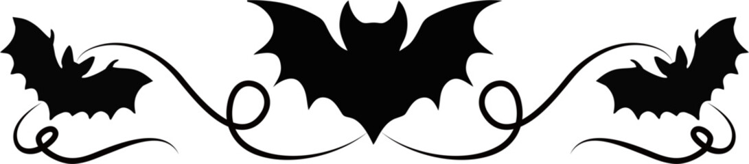 simple halloween day vector illustration bat lineart 